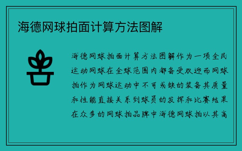 海德网球拍面计算方法图解